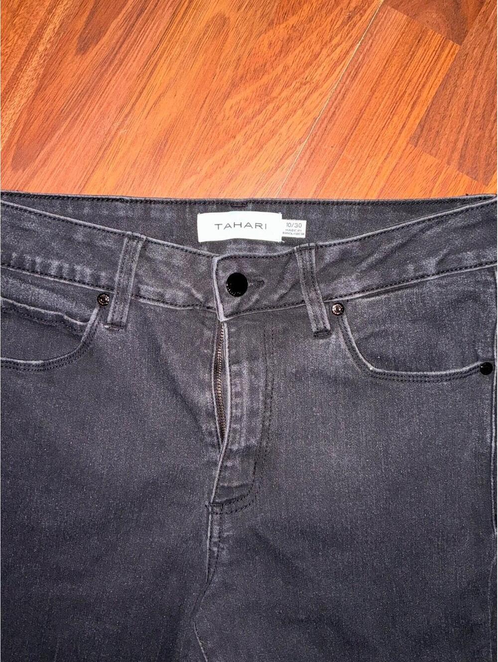 ELIE TAHARI Dark Gray Nicola Casual Denim Classic Straight Leg Women Jeans Sz 10 - Picture 3 of 4